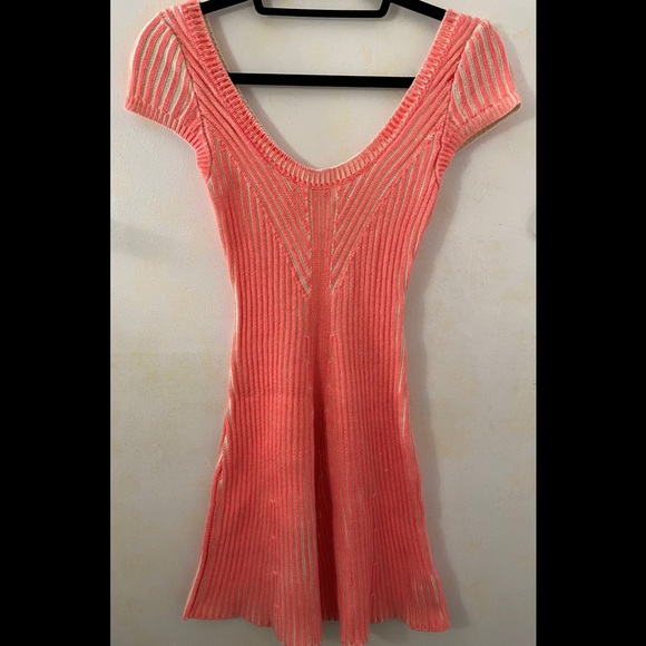Free People Dresses & Skirts - Free People Pink Orange Knit Dress
